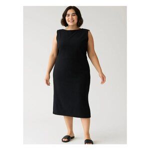 NWT Reiss Claudine Draped Shoulder Sheath Bodycon Dress Navy Designer Size L